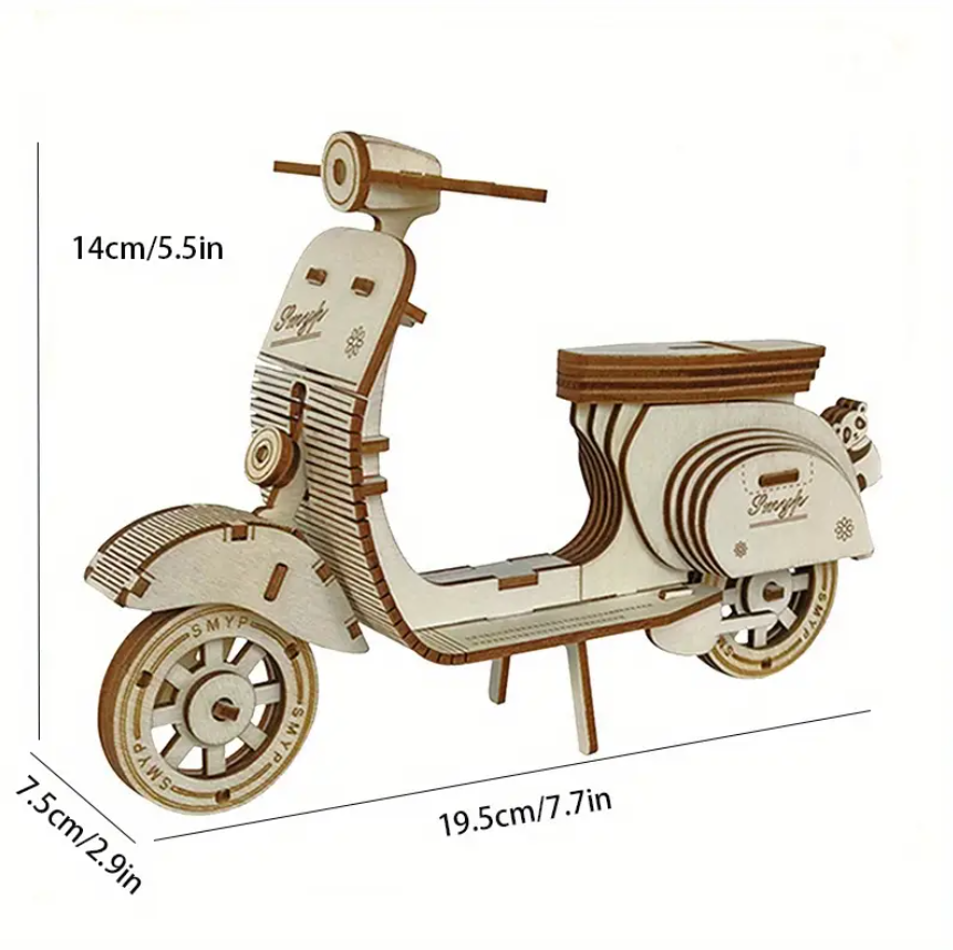 🛵 Vespa Retro Vintage – Puzzle 3D prej Druri