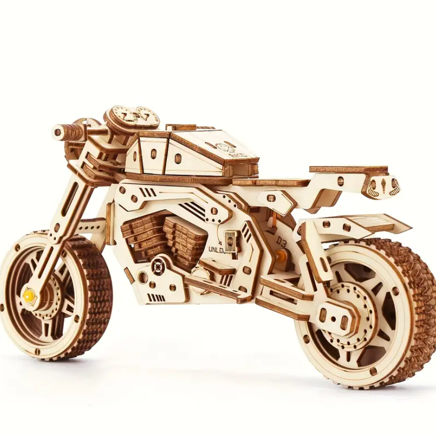 🪵 Motocikleta Mekanike - Puzzle 3D prej Druri