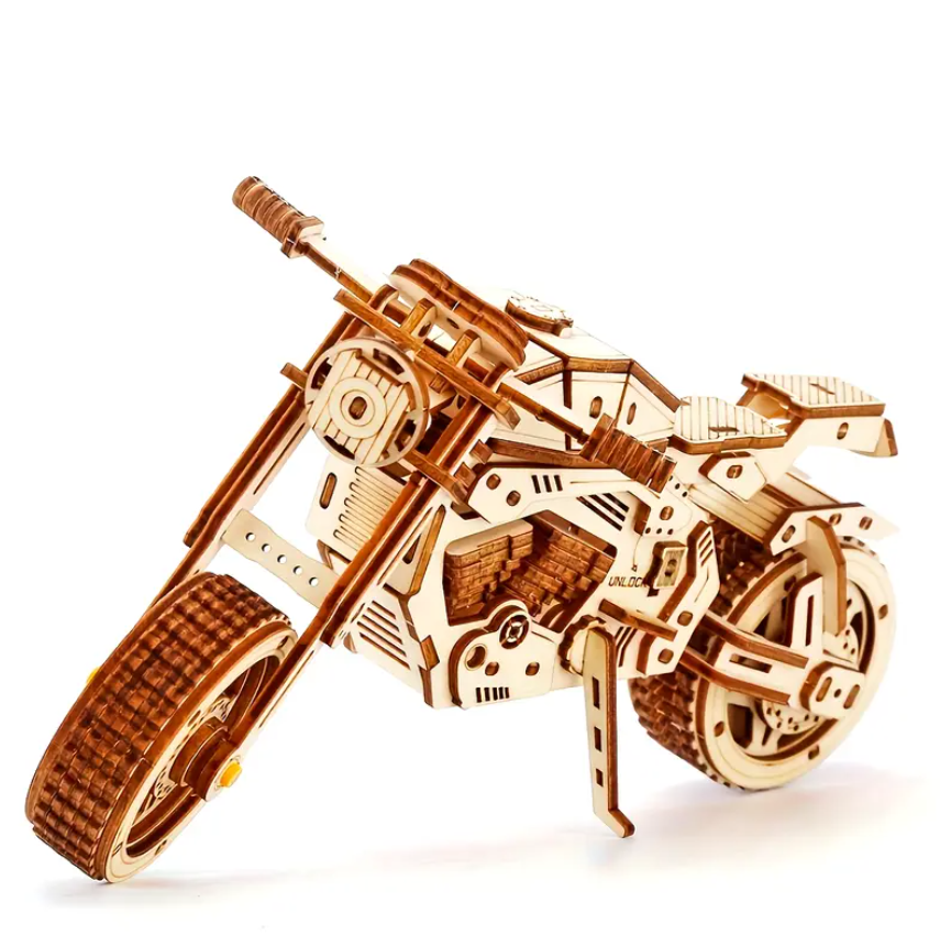 🪵 Motocikleta Mekanike - Puzzle 3D prej Druri