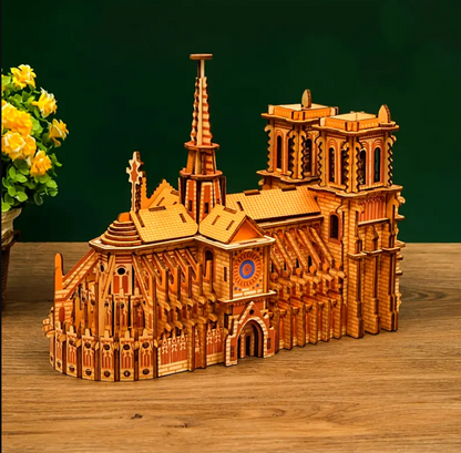 🪵 Katedralja e Parisit - Puzzle 3D prej Druri