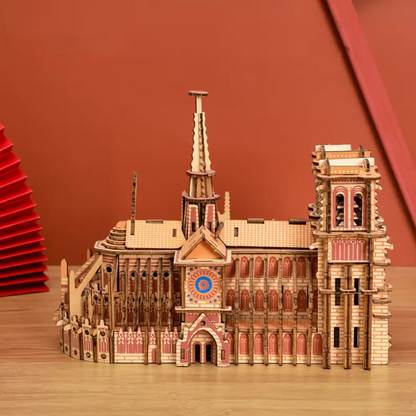 🪵 Katedralja e Parisit - Puzzle 3D prej Druri