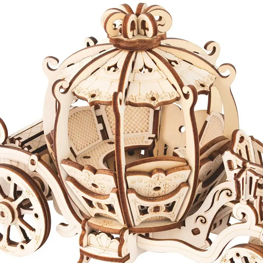🪵 Karroca e Hirushes – Puzzle 3D prej Druri (Elegant & magjik)